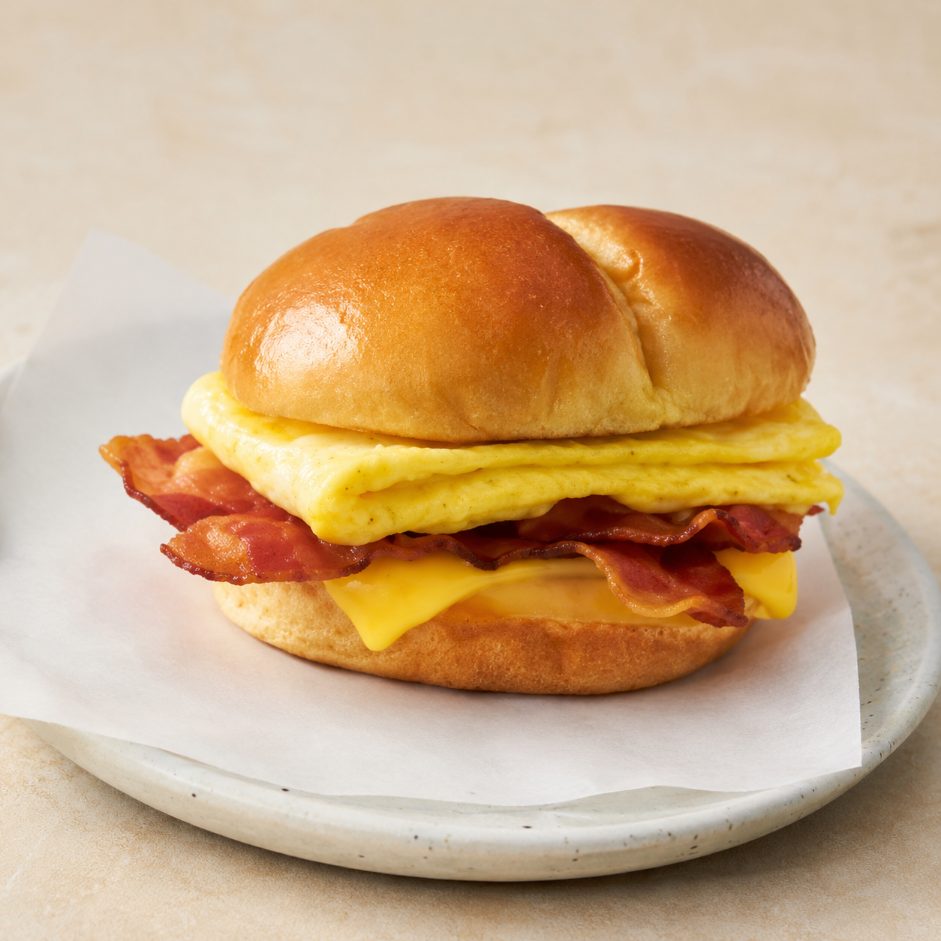 Bacon egg and cheese breakfast sandwich from Montclair Deli and Grill