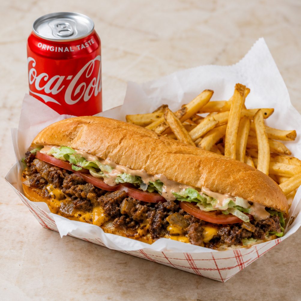 Chopped Cheese combo with fries and soda