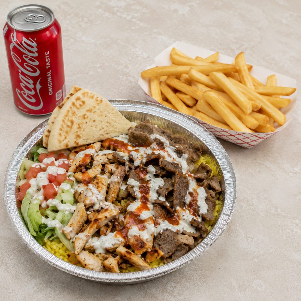 Mixed Platter combo with fries and soda