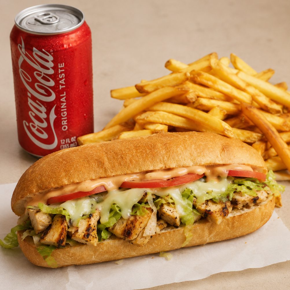 Montclair Grilled Chicken combo with fries and soda