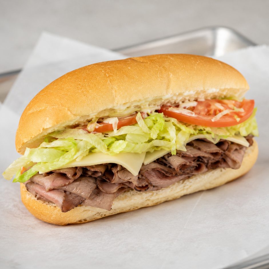 Roast Beef and Cheese cold sandwich from Montclair Deli and Grill