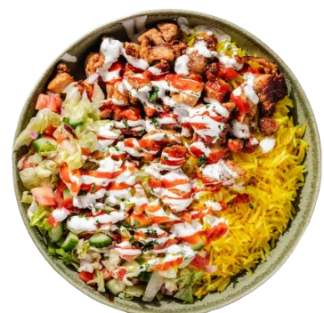 Chicken over rice from Montclair Deli and Grill